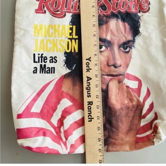 Vintage Rolling Stone Michael Jackson "Life As A Man" Cover Tote Bag Pop Rock - Picture 6 of 6